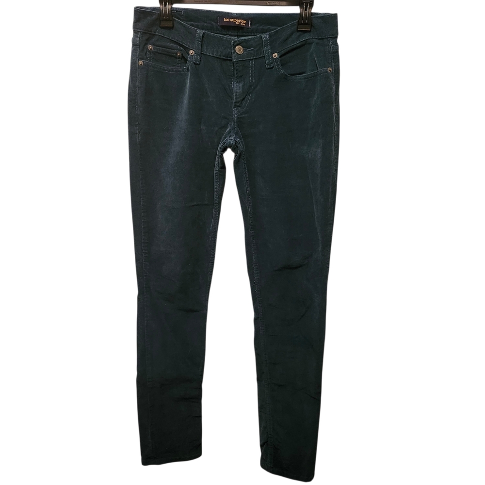 NWOT Levi's Too Super Low 524 Green Corduroy Pants Jeans Sz 29 X 32